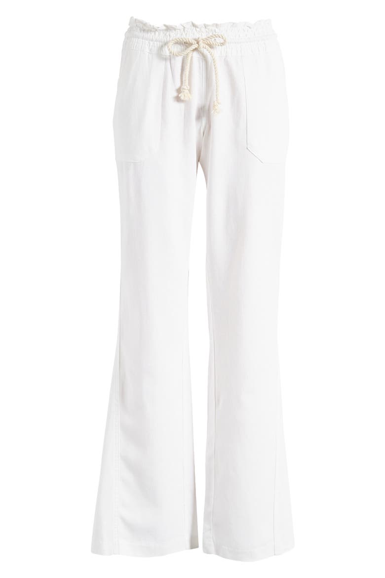 Oceanside Linen Blend Drawstring Pants, Alternate, color, BRIGHT WHITE
