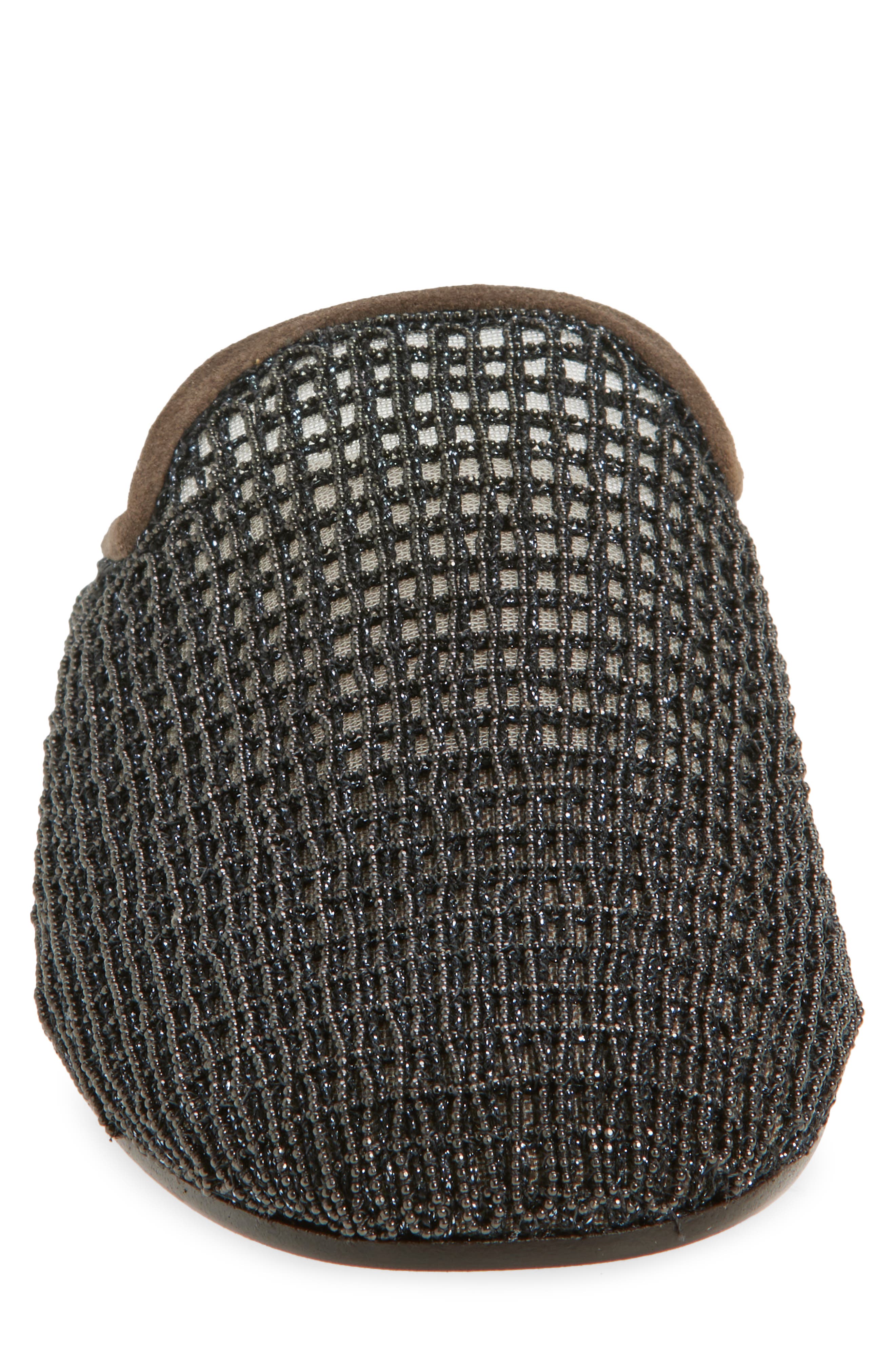 Brunello Cucinelli Monili Grid Mesh Mule, Alternate, color, Black