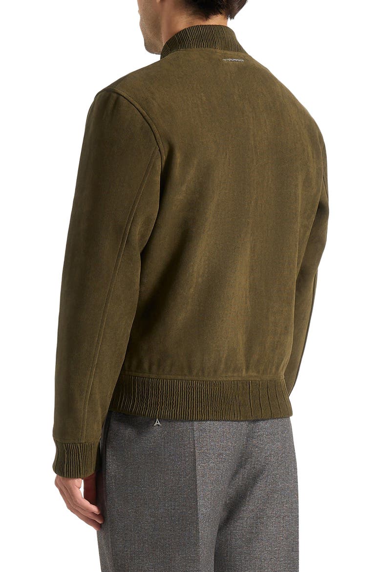 Arsene Suede Bomber Jacket, Alternate, color, Olive