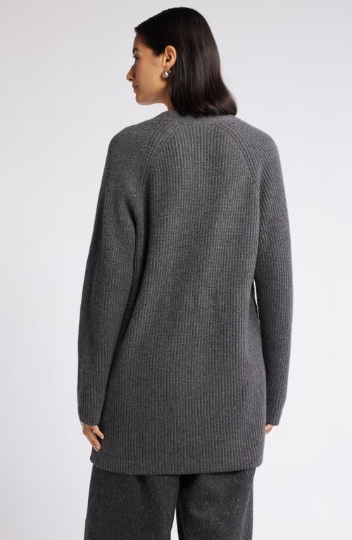 Nordstrom Rib Long Cardigan In Grey Medium Charcoal Heather