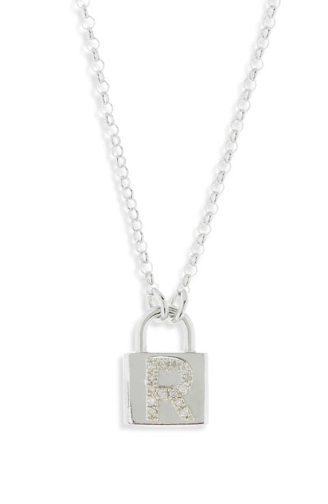 Diamond Padlock Initial Pendant Necklace - 0.12ct.