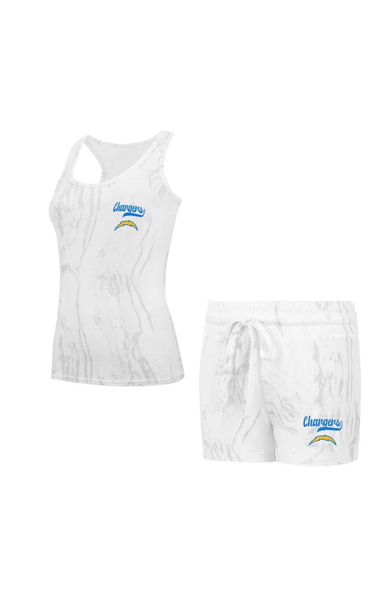 CONCEPTS SPORT Women's Concepts Sport Los Angeles Chargers Quartz Hacci Knit Tank Top & Shorts Sleep Set, Main, color, Cream