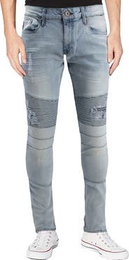 XRAY Rawx Distressed Moto Skinny Fit Jeans - 30-32" Inseam