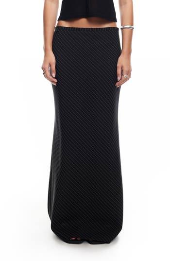 Lioness Endless Pinstripe Low Rise Maxi Skirt
