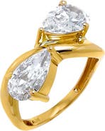 BY ADINA EDEN Lab Grown Diamond Double Pear Pinky Ring 14K