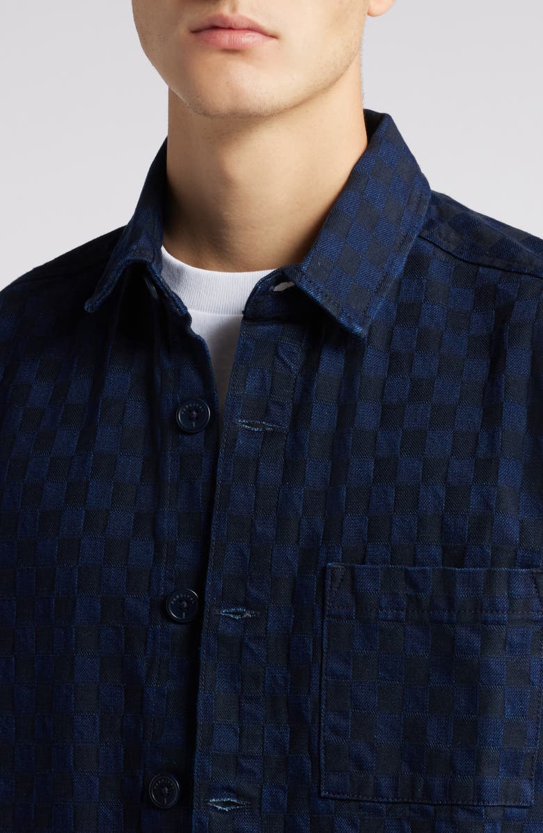 Percival Checkerboard Denim Button-Up Shirt, Alternate, color,