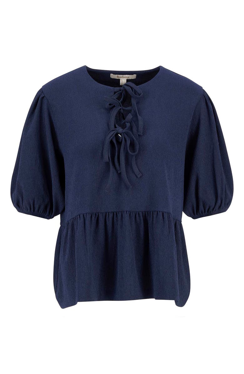Barbour Louise Peplum Shirt, Alternate, color, Navy