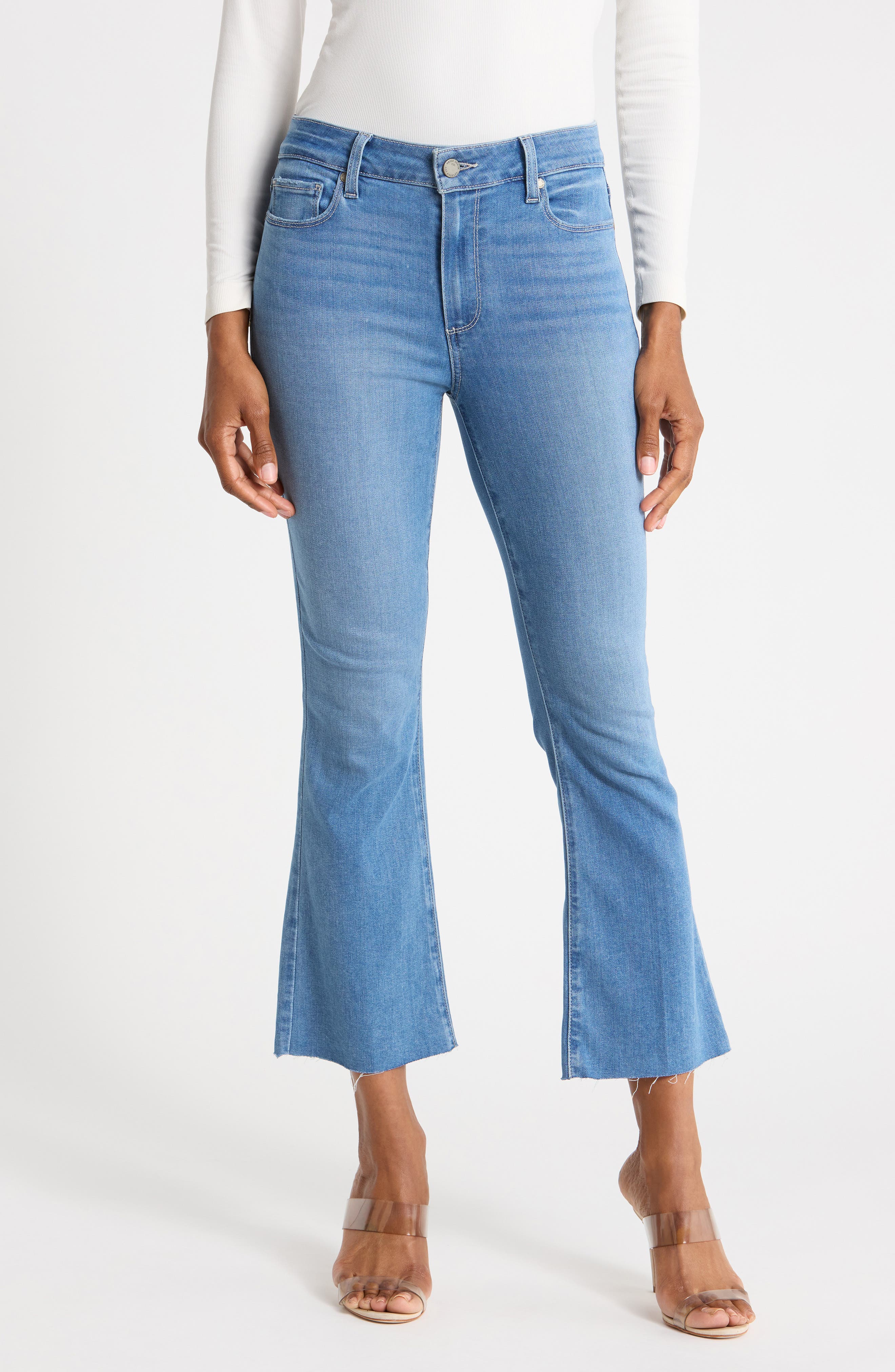PAIGE Rory Raw Hem Crop Flare Leg Jeans