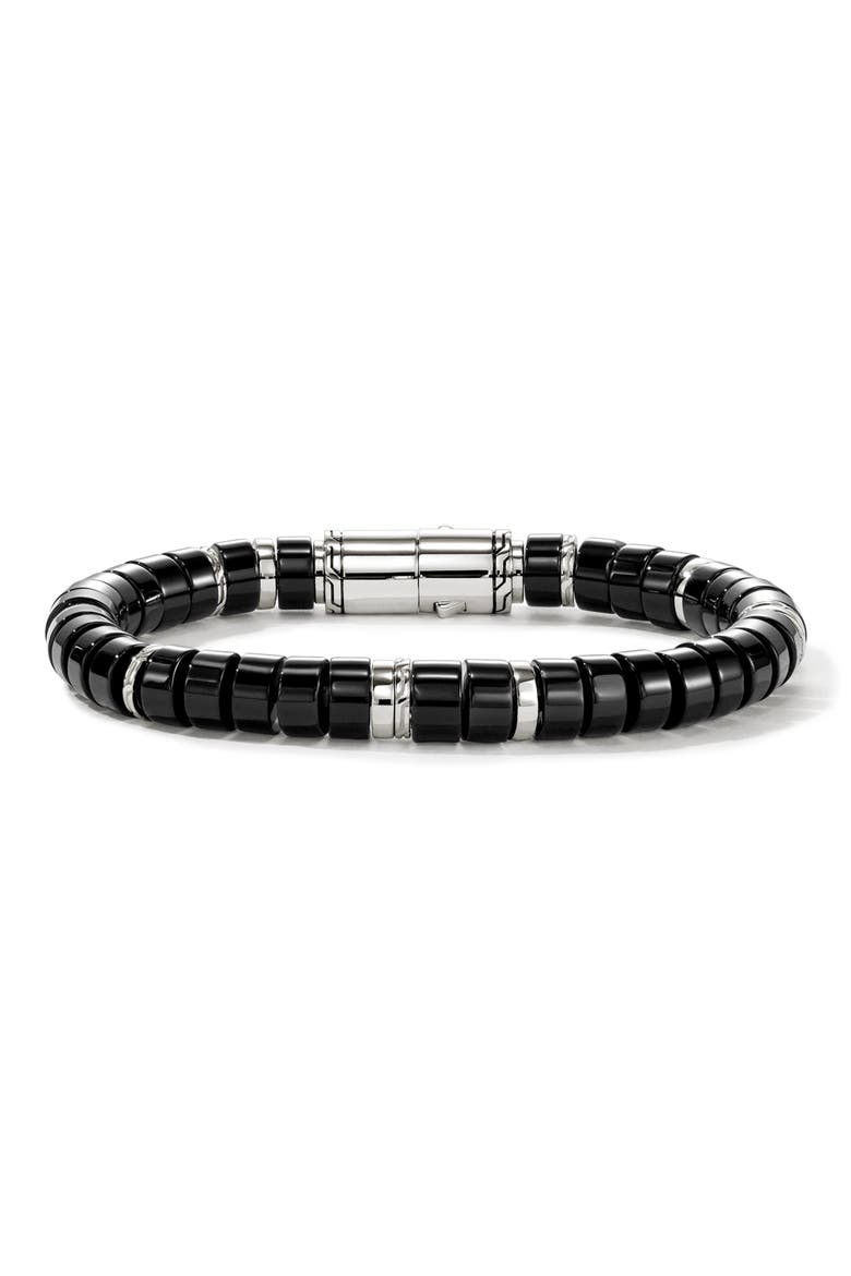 Heishi Beaded Bracelet, Main, color, SILVER