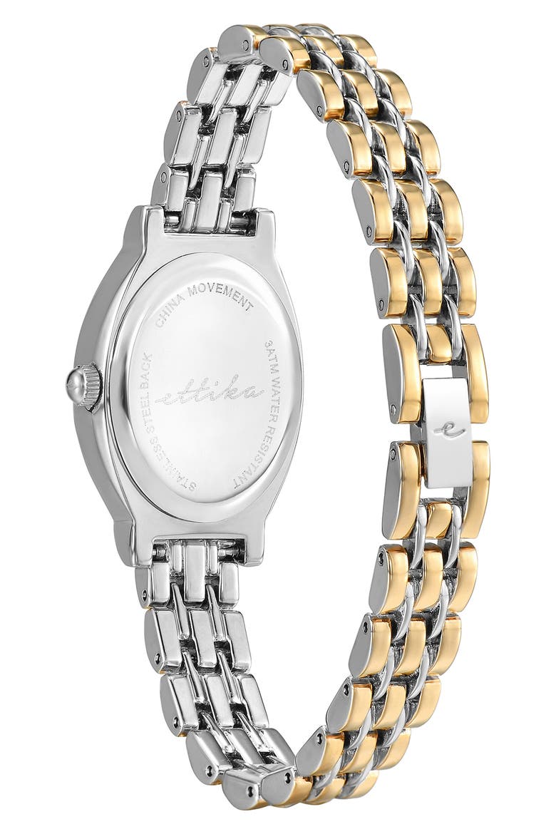 Classic Oval Dial Two-Tone Bracelet Watch, Alternate, color, BLACK AND MIXED METAL