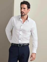 Charles Tyrwhitt Non-Iron Twill With Contrast Buttons Slim Fit Shirt
