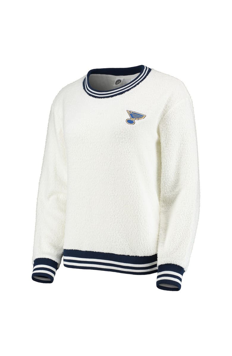 CONCEPTS SPORT Women's Concepts Sport Cream/Navy St. Louis Blues Granite Sherpa Pullover Sweatshirt, Alternate, color, 