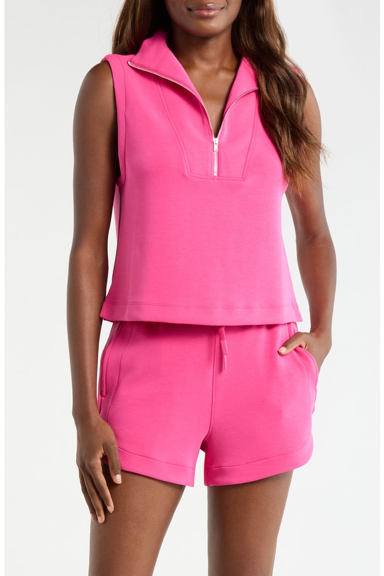 Dreamweave™ Sleeveless Half Zip Mock Neck Top, Main, color, FUCHSIA PURPLE
