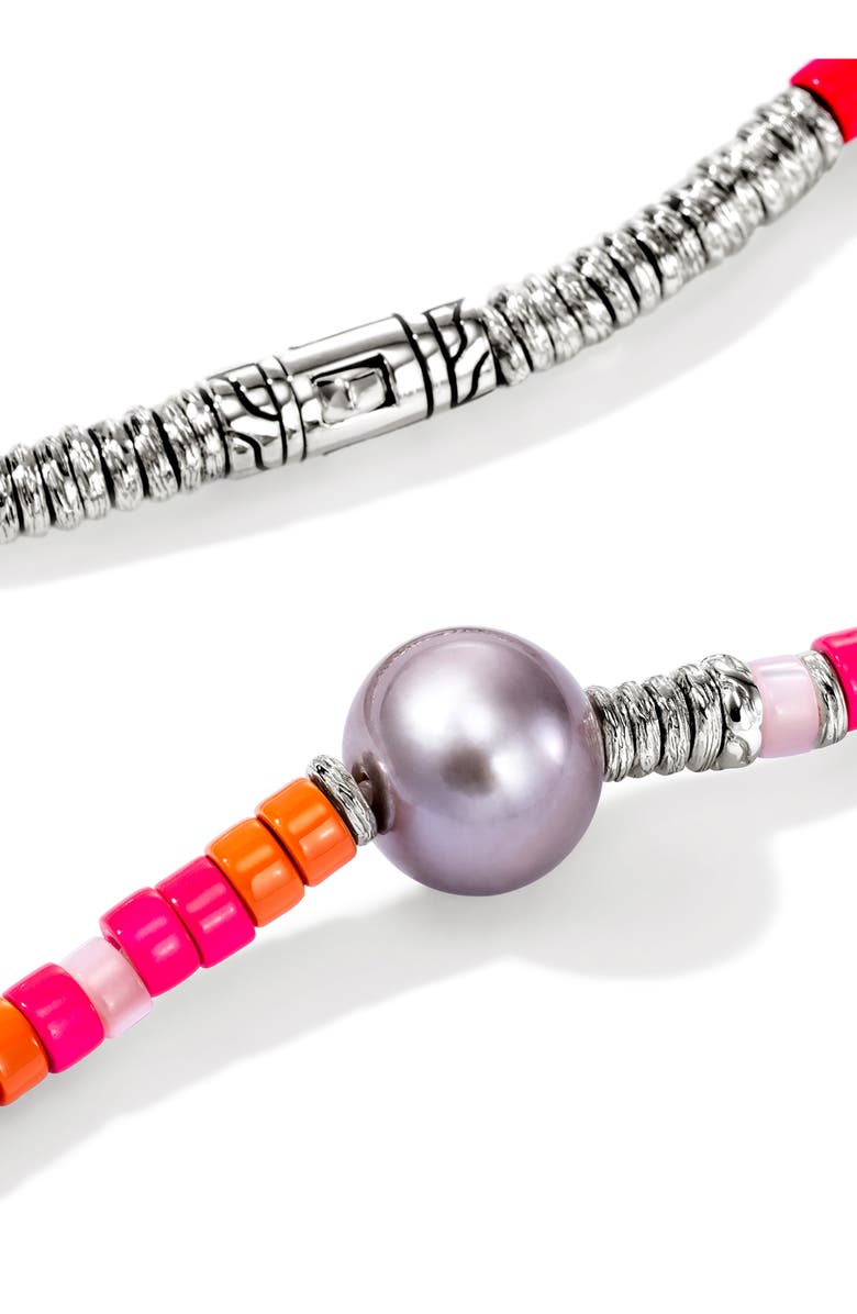 John Hardy HEISHI SILVER NECKLA, Alternate, color, Silver/ Pink