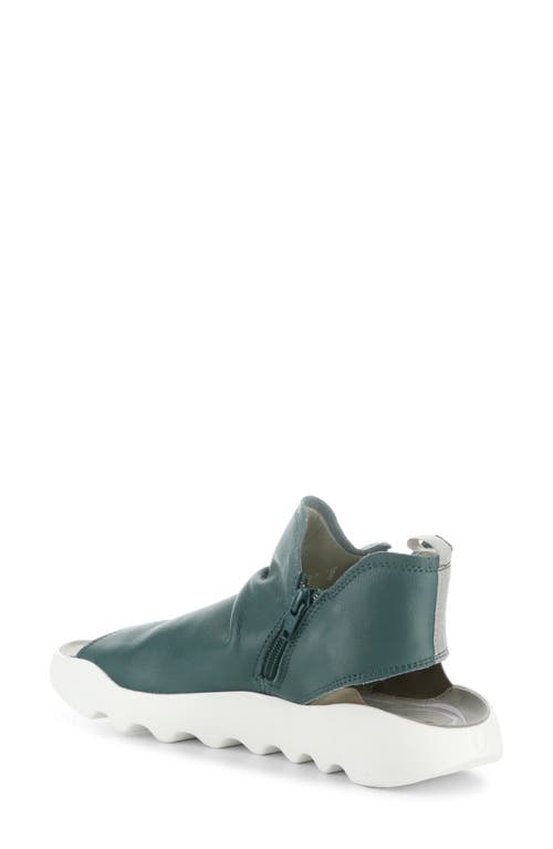 Softinos By Fly London Wish Platform Wedge Sandal In Teal