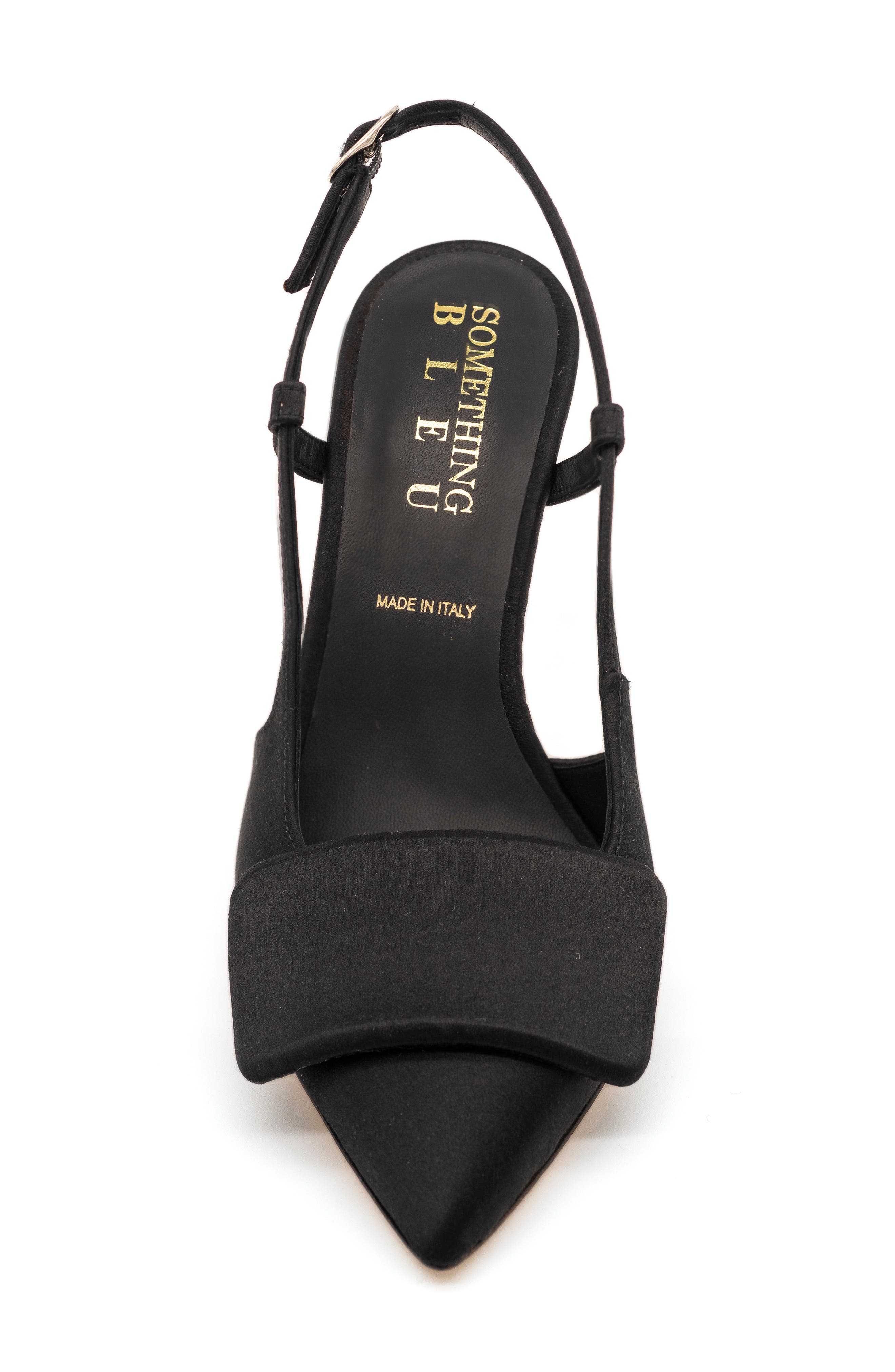 Halen Pointed Toe Slingback Pump, Alternate, color, BLACK SATIN