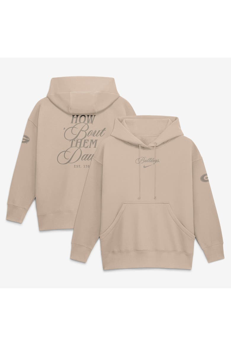 Women's Nike Tan Georgia Bulldogs Neutral Stance Phoenix Fleece Oversized Hoodie, Main, color, Tan