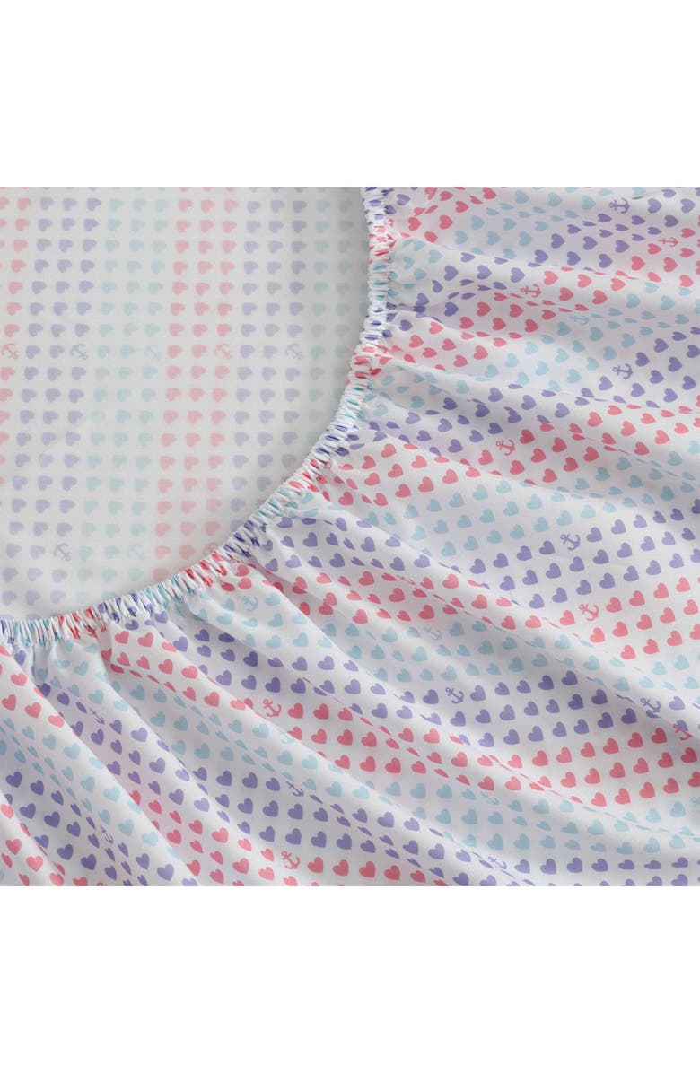 Nautica Oswald Heart Print Microfiber Sheet Set, Alternate, color,
