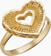Oradina 14K Gold Icon Heart Ring