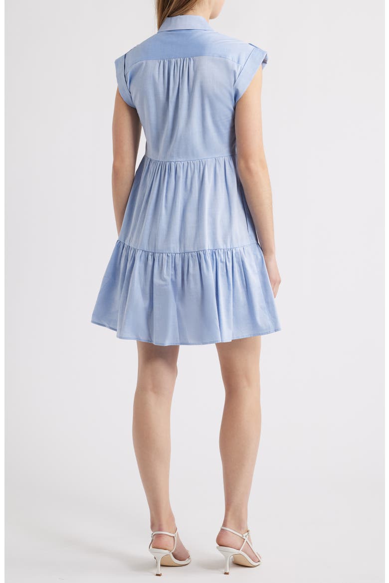 Tiered Cotton Shirtdress, Alternate, color, CHAMBRAY B