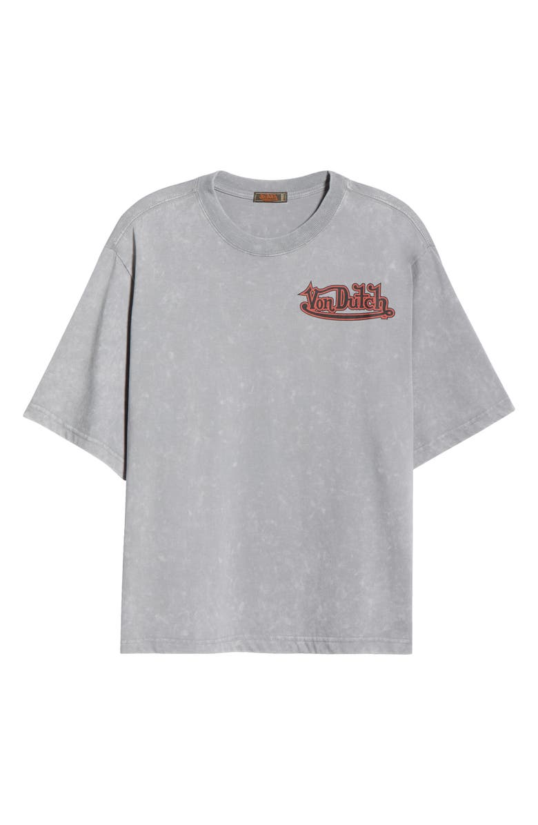 Von Dutch Logo Graphic T-Shirt, Alternate, color, Grey Mineral Wash