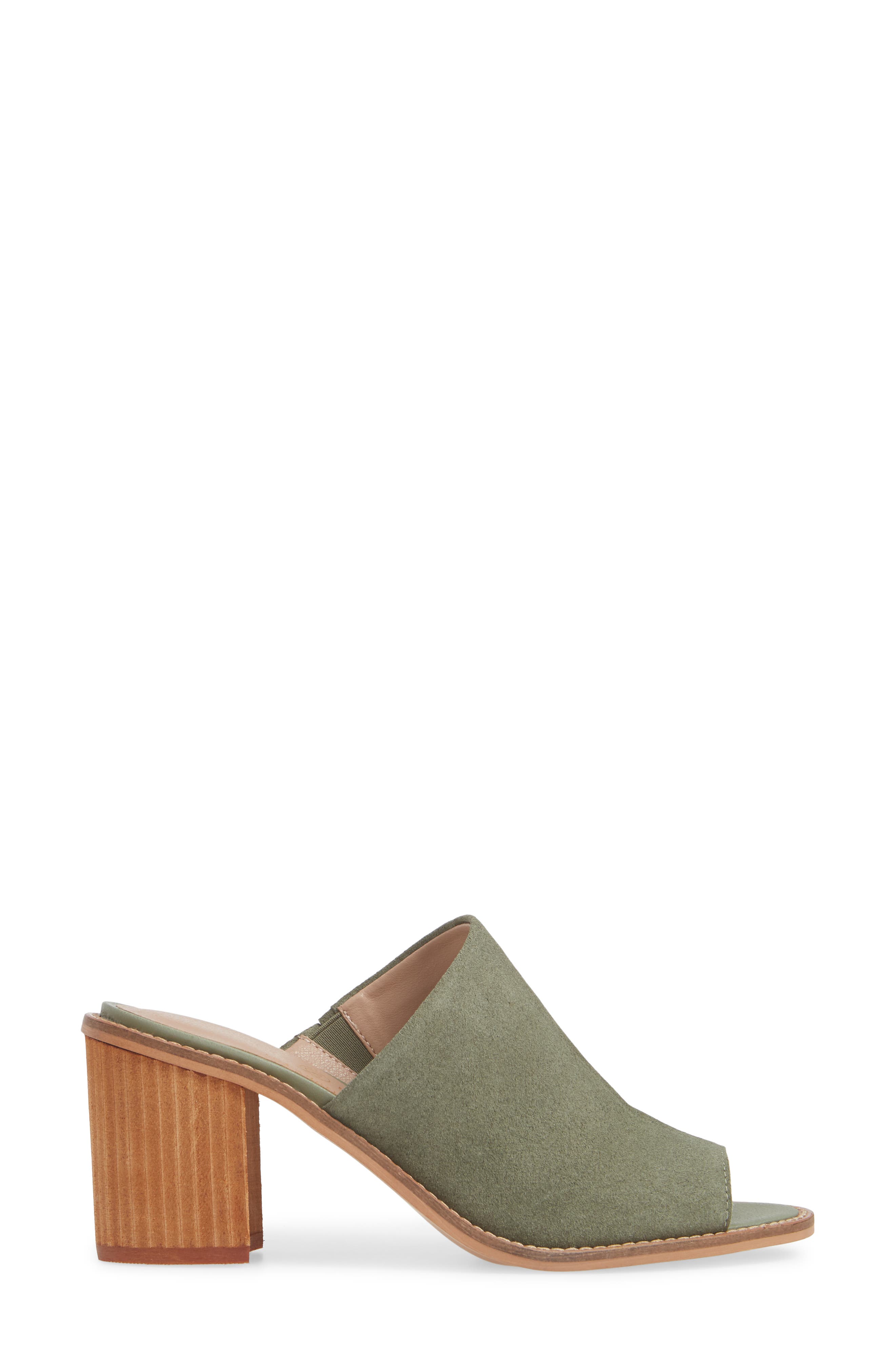 Carlin Slide Sandal, Alternate, color, OLIVE SUEDE