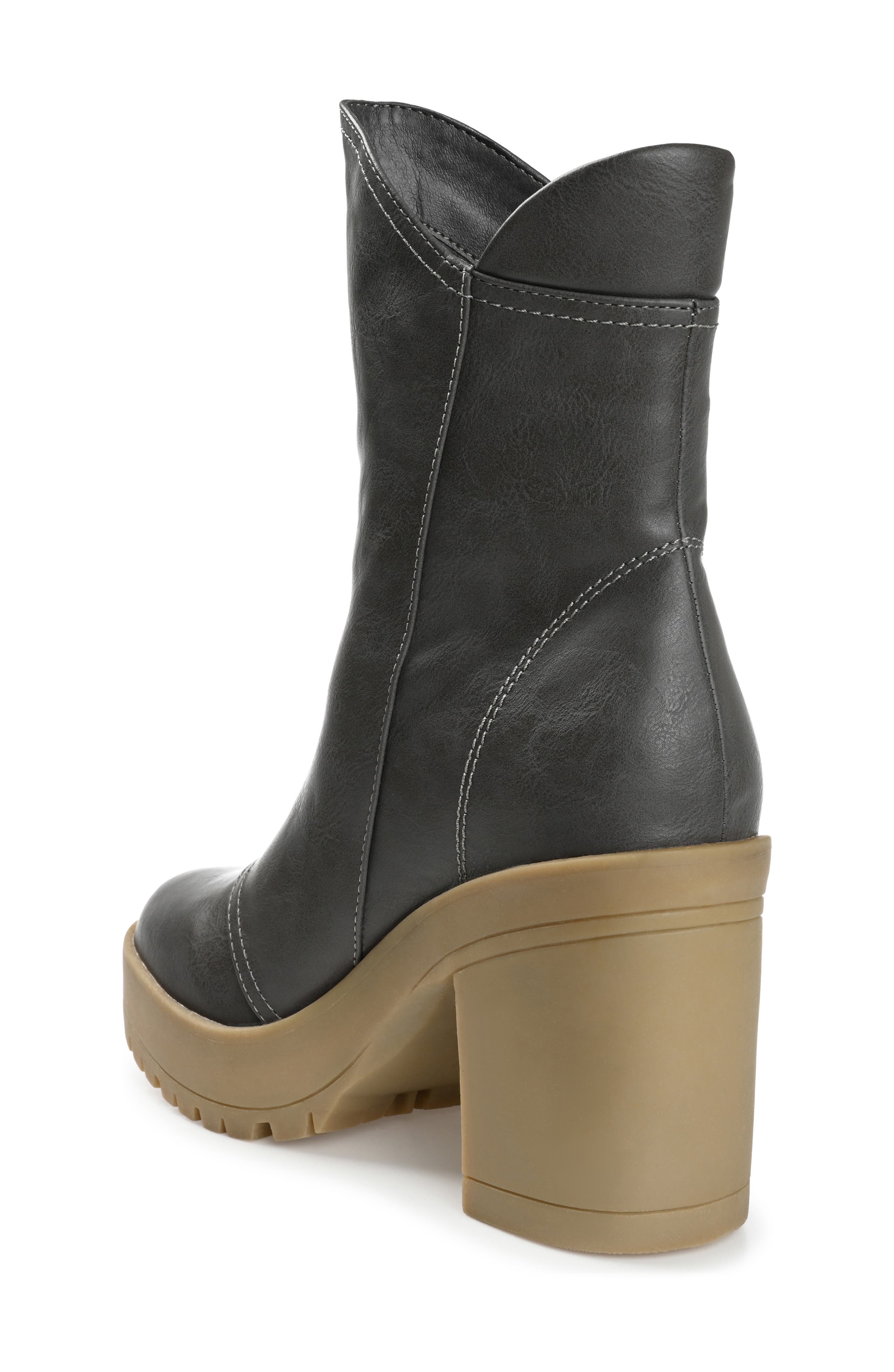 Journee Collection Jaquie Lug Sole Bootie, Alternate, color, Grey