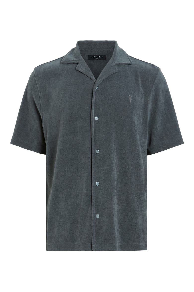 Felix Short Sleeve Toweling Camp Shirt, Alternate, color, PITCHED BLUE