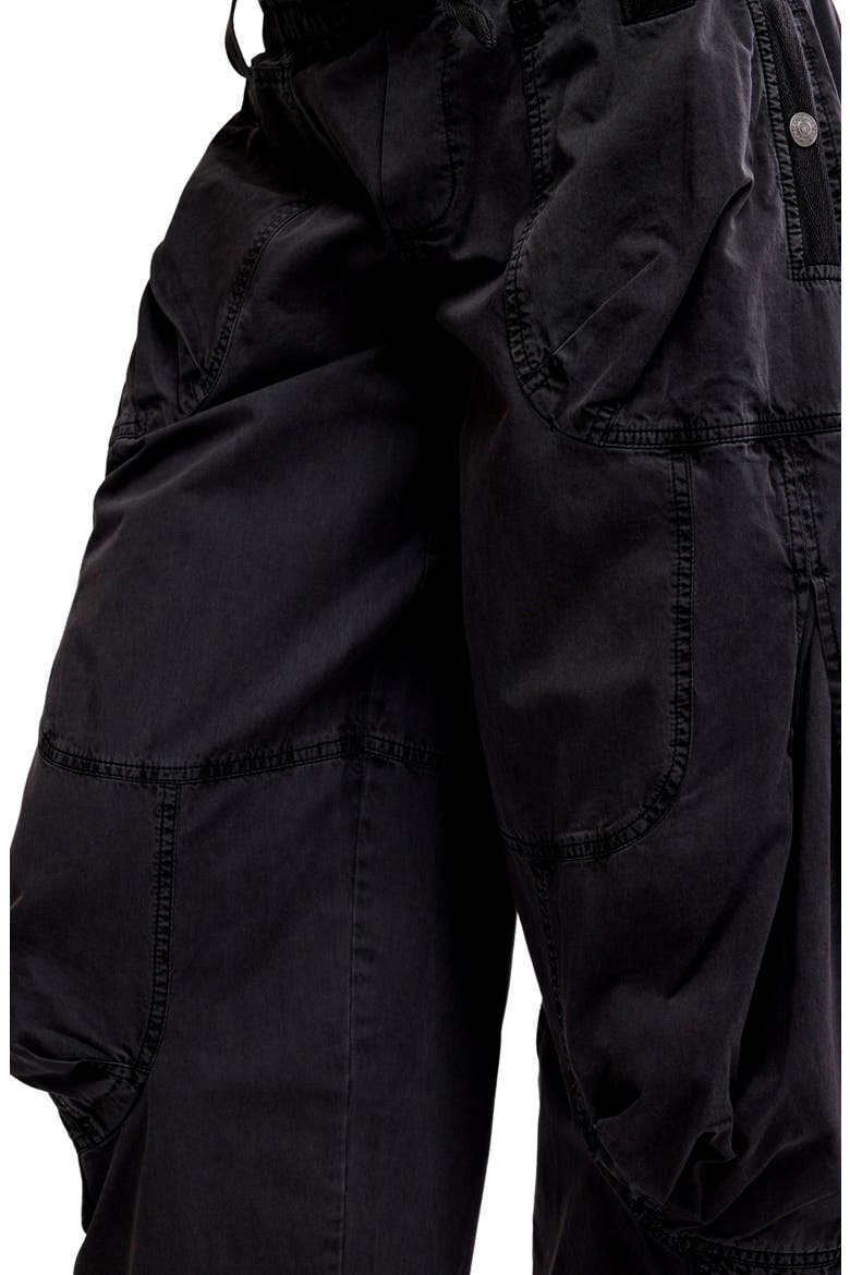 We The Free Onset Cotton Twill Parachute Pants, Alternate, color, BLACK SAND