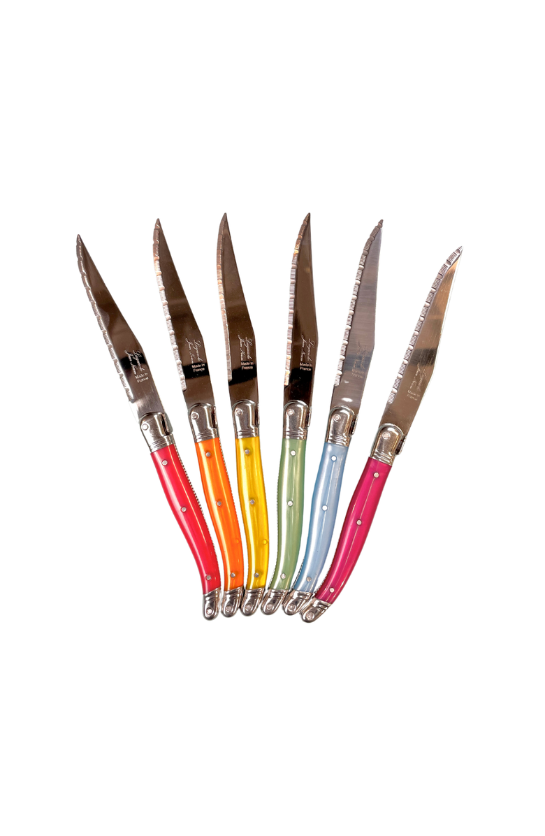 Be Home Laguiole 6 Piece Steak Knife Set in Wood Presentation Box, Main, color, Multi