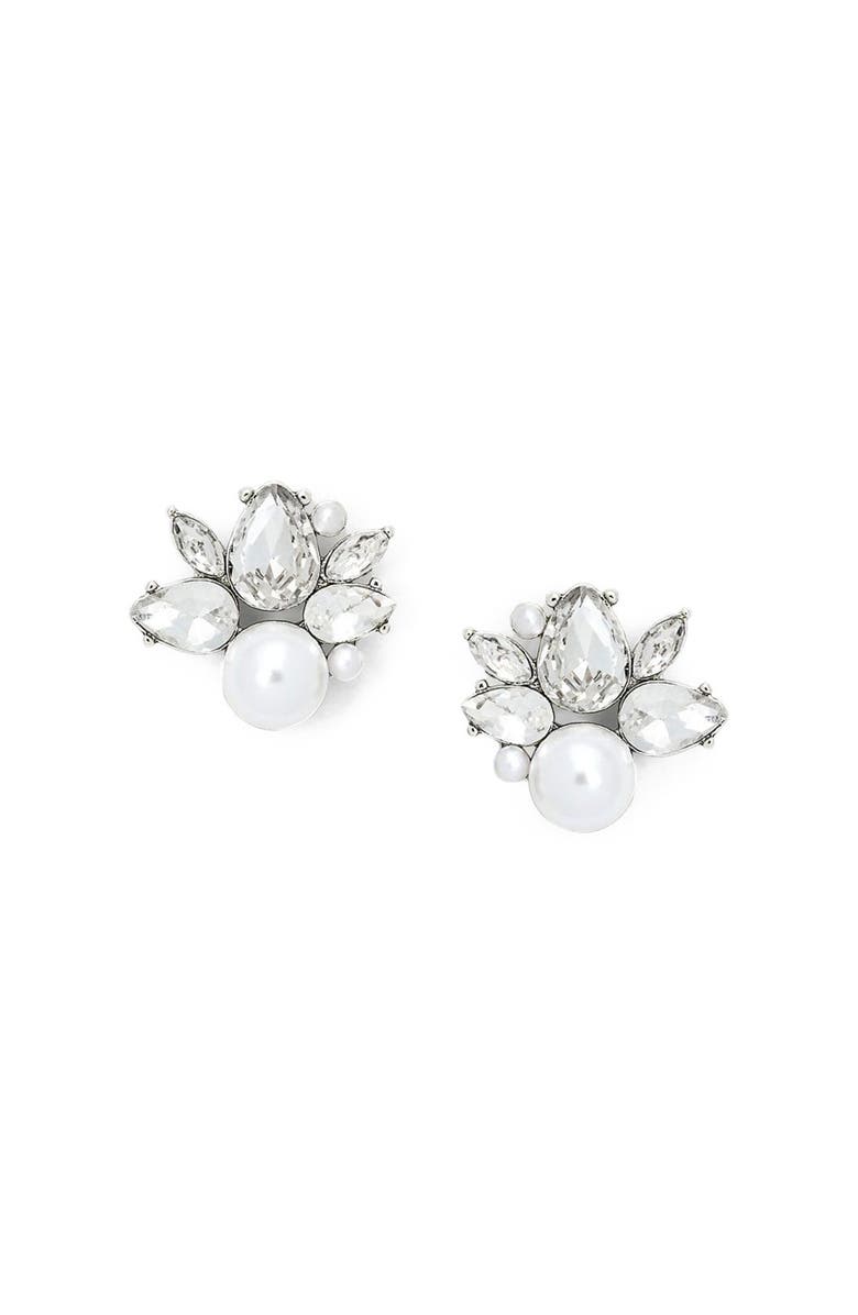 Olive & Piper Bordeaux Studs, Main, color, Silver