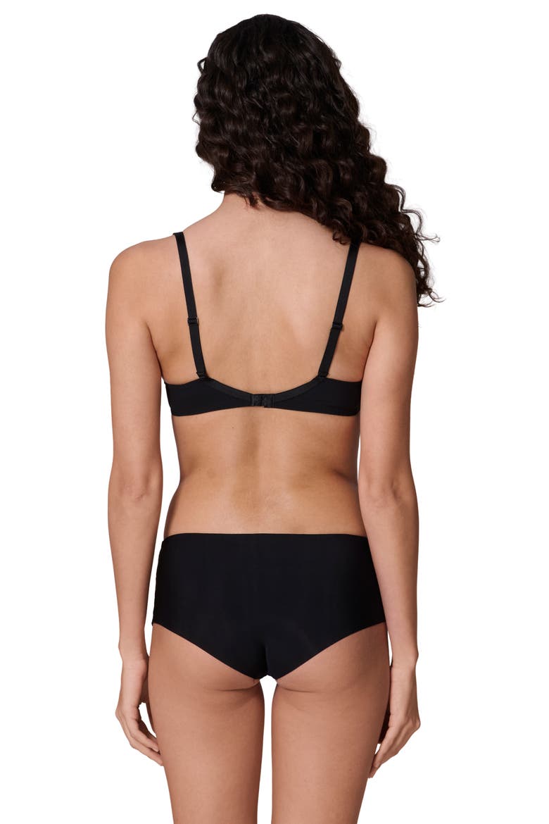 Saga Sheer Underwire Plunge Bra, Alternate, color, TATOO NOIR