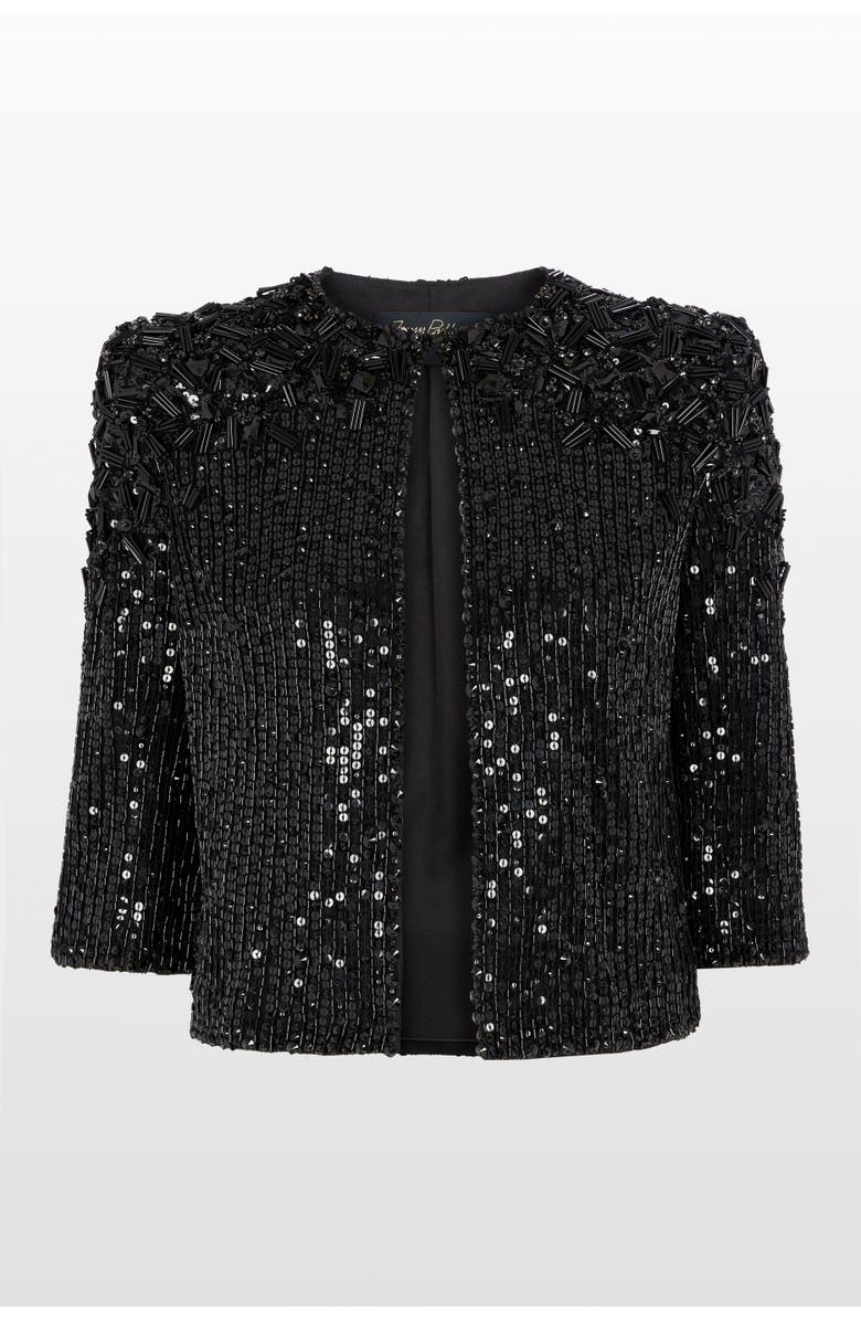 Jenny Packham Gaia Jacket, Main, color, Liquorice