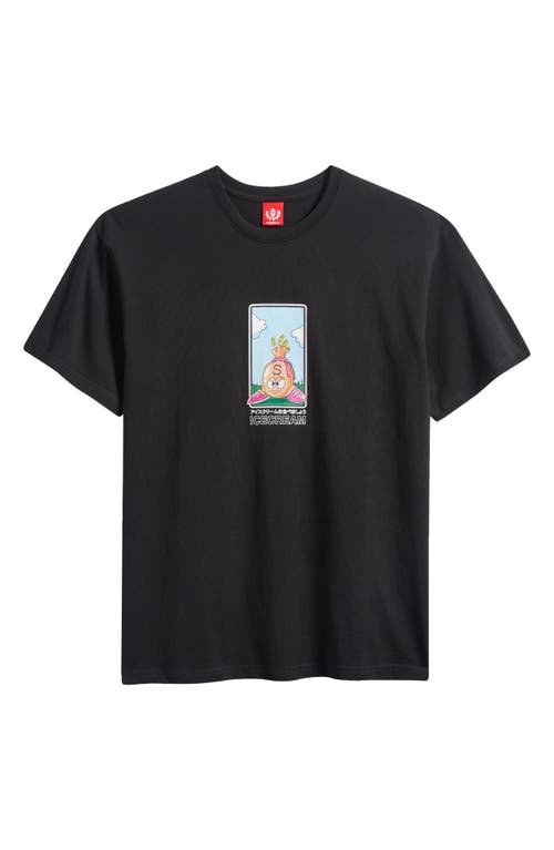 Icecream Bird Graphic T-shirt In Black