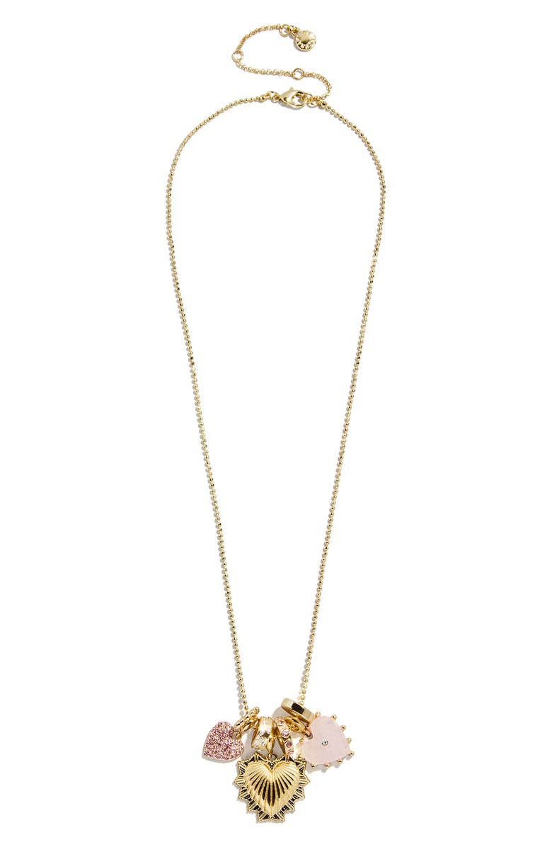 BaubleBar Juno Cluster Charm Necklace, Alternate, color, Clear/ Gold