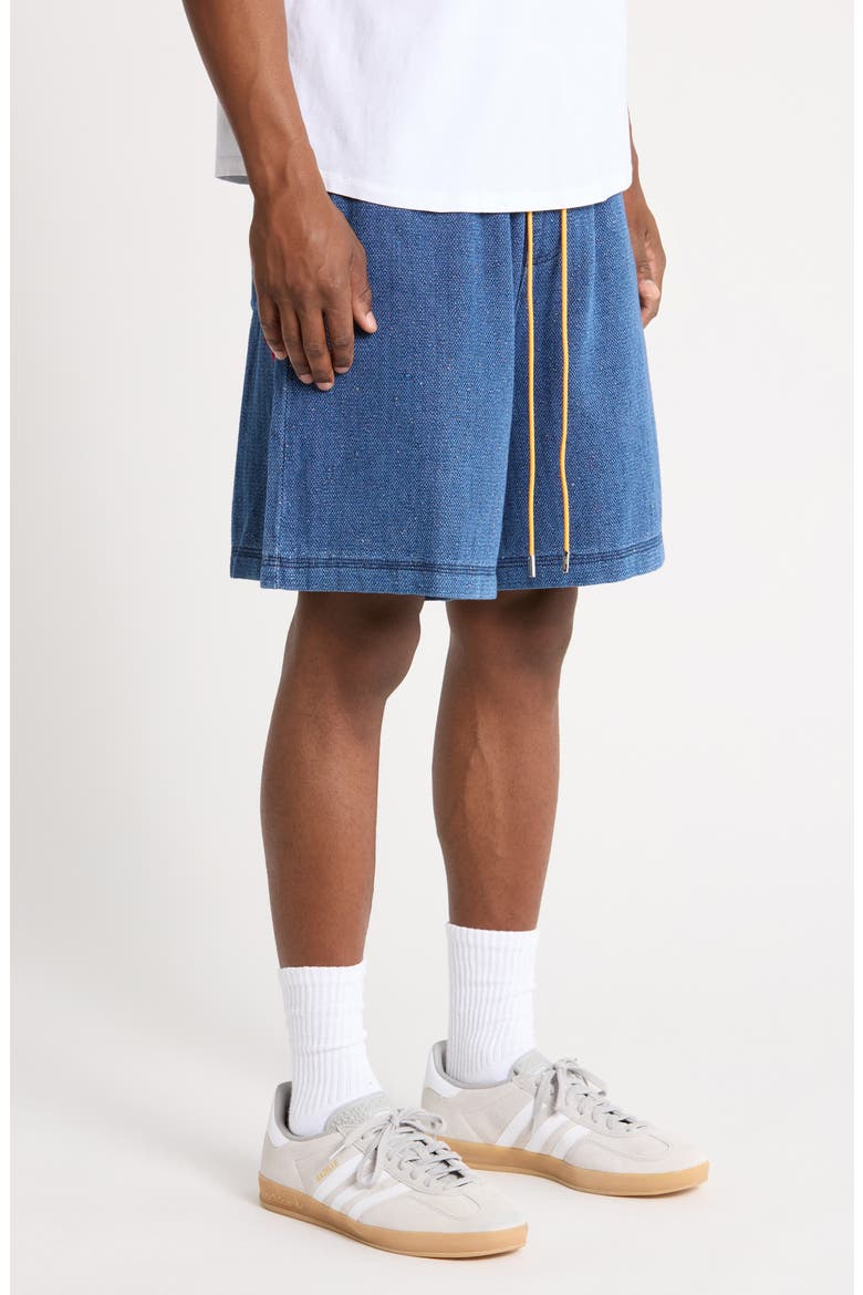 Dropoff Drawstring Shorts, Alternate, color, INDIGO/ RED