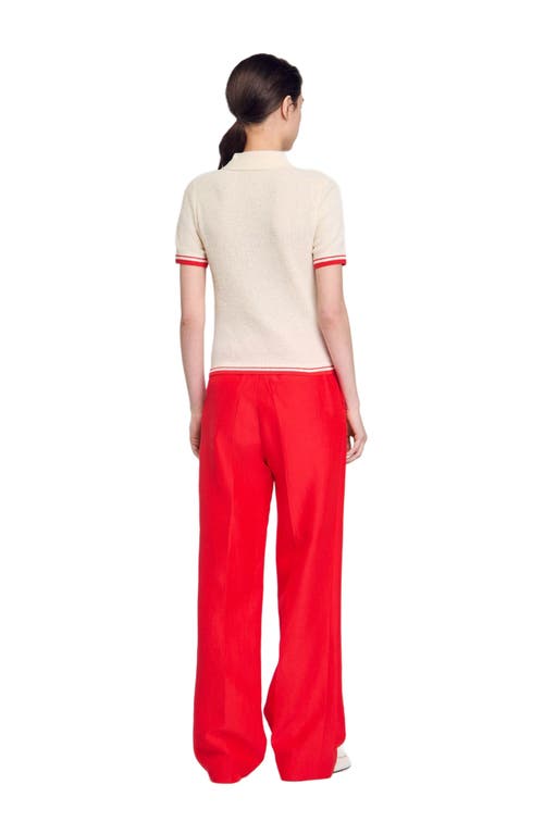 Sandro Polo-neck Sweater In Ecru