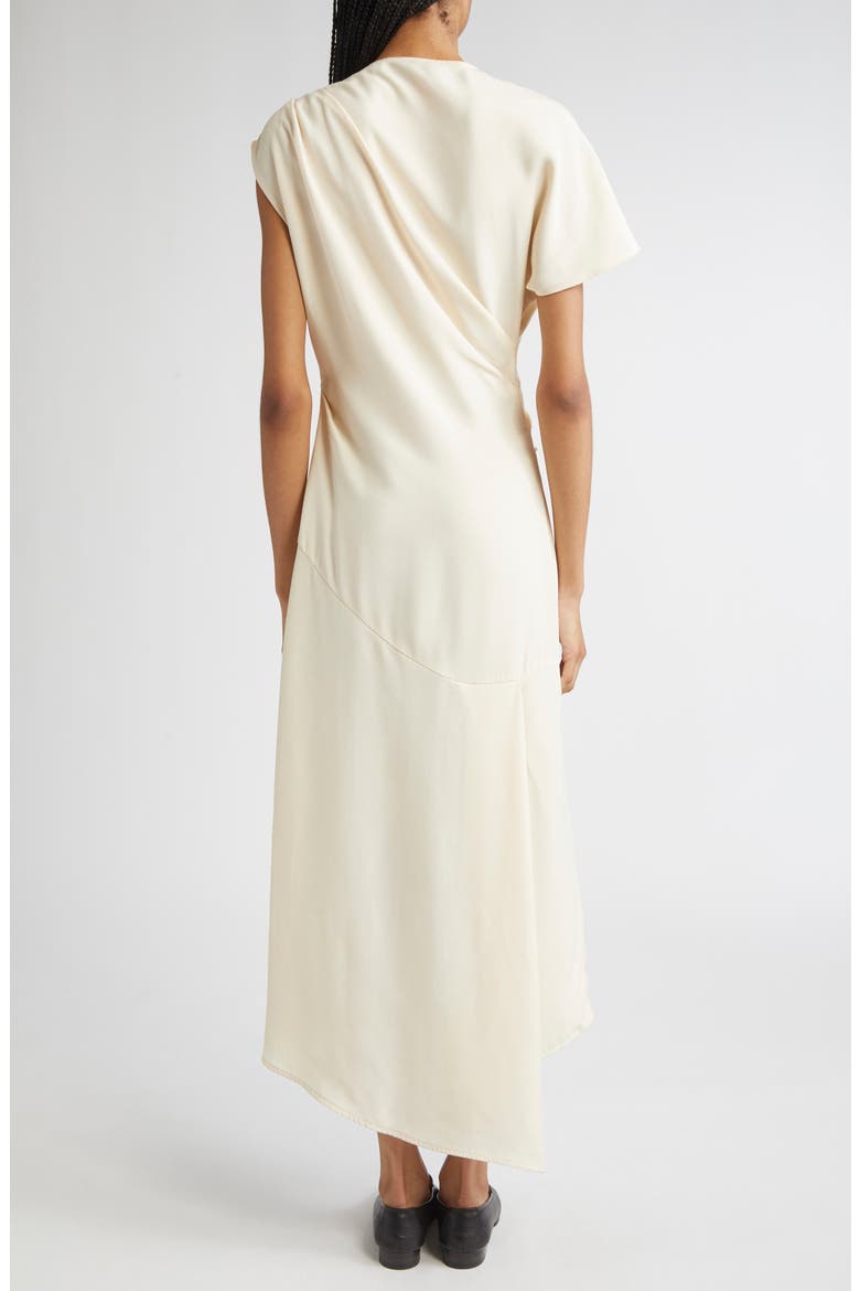 Hallie Hammered Viscose Asymmetric Hem Dress, Alternate, color, CHAMPAGNE