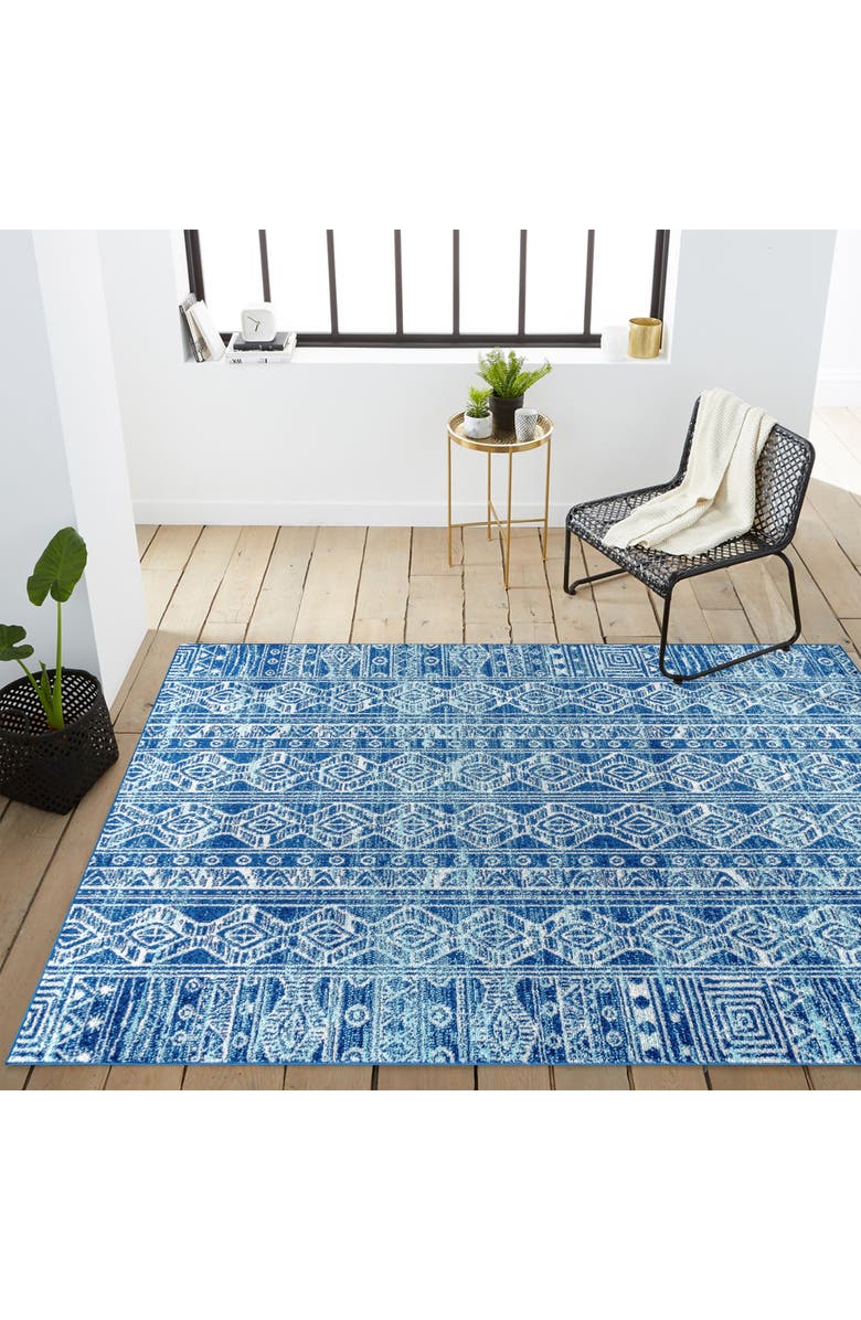 JONATHAN Y Modern Persian Boho Vintage Area Rug, Alternate, color, Blue/Gray