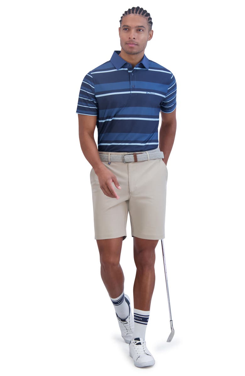 Ben Sherman Mixed Stripe Tech Jersey Polo, Alternate, color, Sea