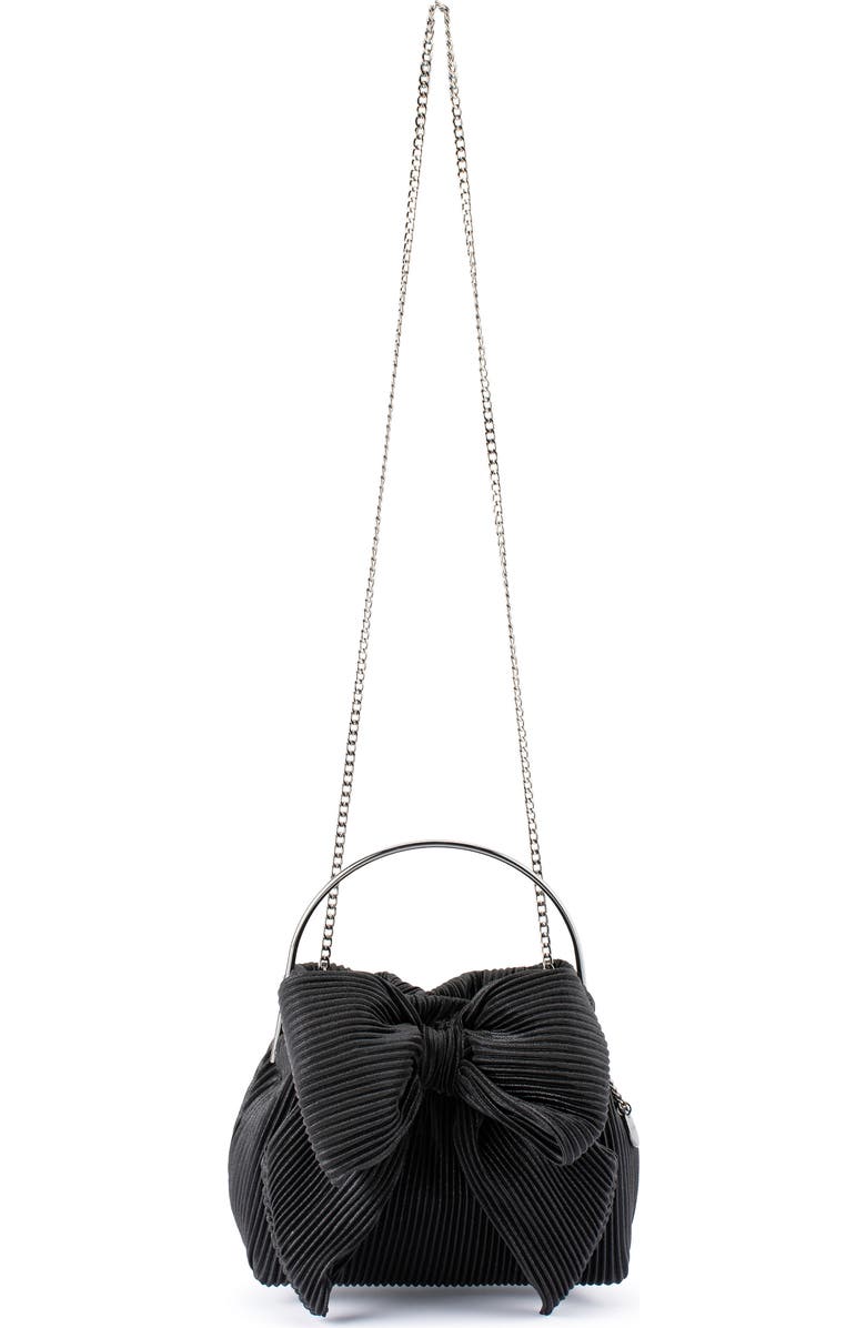 Olga Berg Elise Pleated Top Handle Bag, Alternate, color, Black