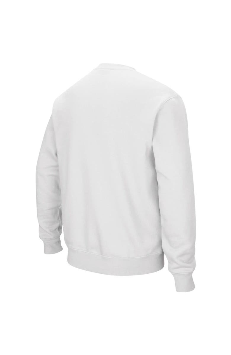 COLOSSEUM Men's Colosseum White Gonzaga Bulldogs Arch & Logo Tackle Twill Pullover Sweatshirt, Alternate, color, White