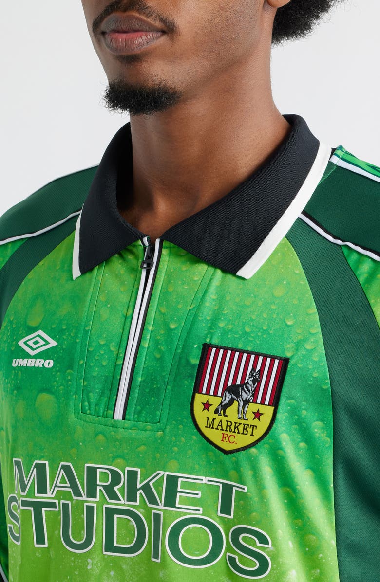 MARKET Keeper Kit Half Zip Jersey, Alternate, color, Classic Green/ Hunter Green