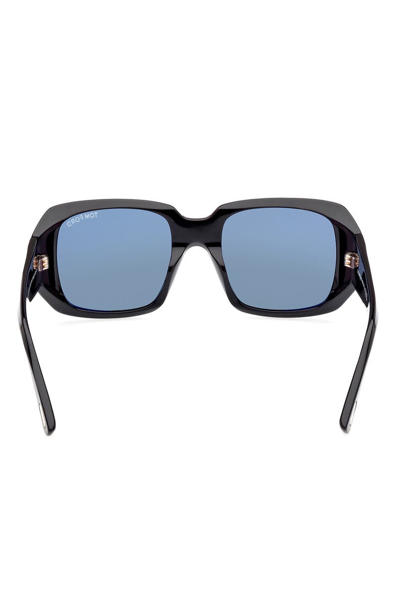 TOM FORD Ryder-02 51mm Square Sunglasses, Alternate, color, Shiny Black / Blue