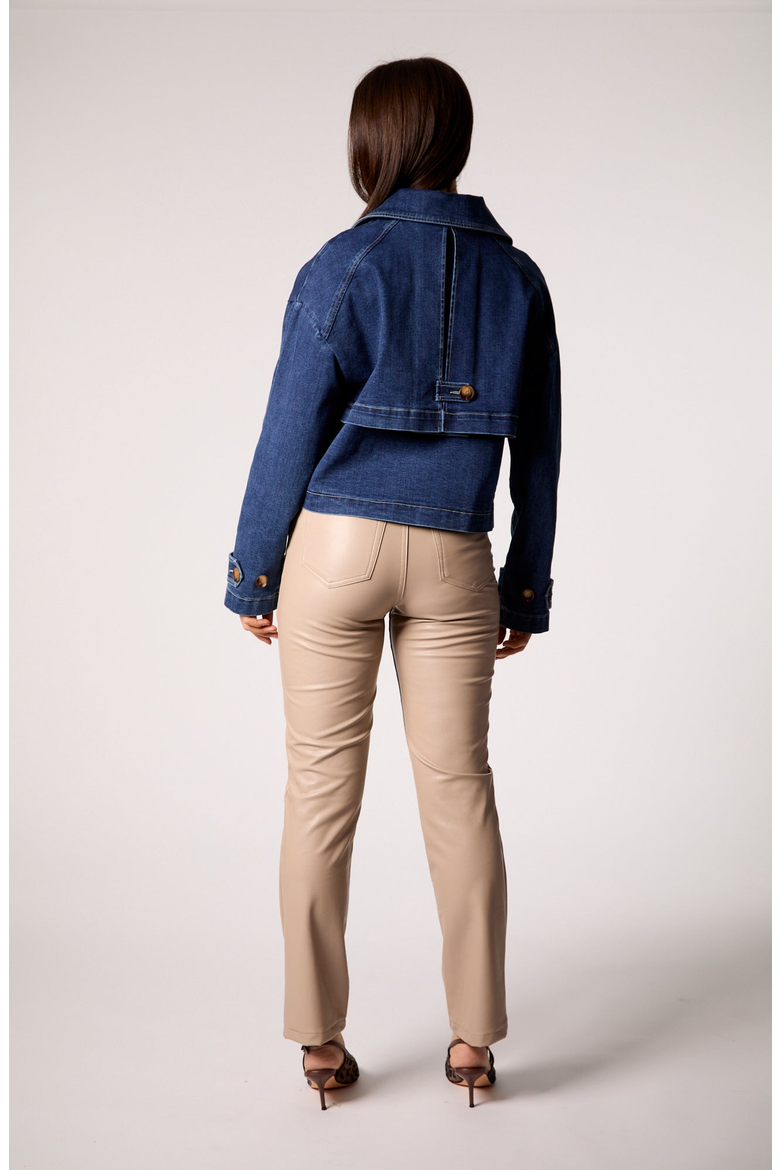 Lana Cropped Trench Coat, Alternate, color, Lisbon