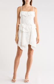 Avec Les Filles Ruffle Handkerchief Hem Cotton Broderie Anglaise Sundress