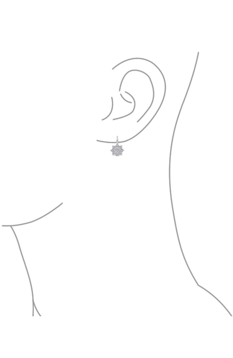 BLING JEWELRY Snowflake CZ Earrings, Alternate, color, Clear