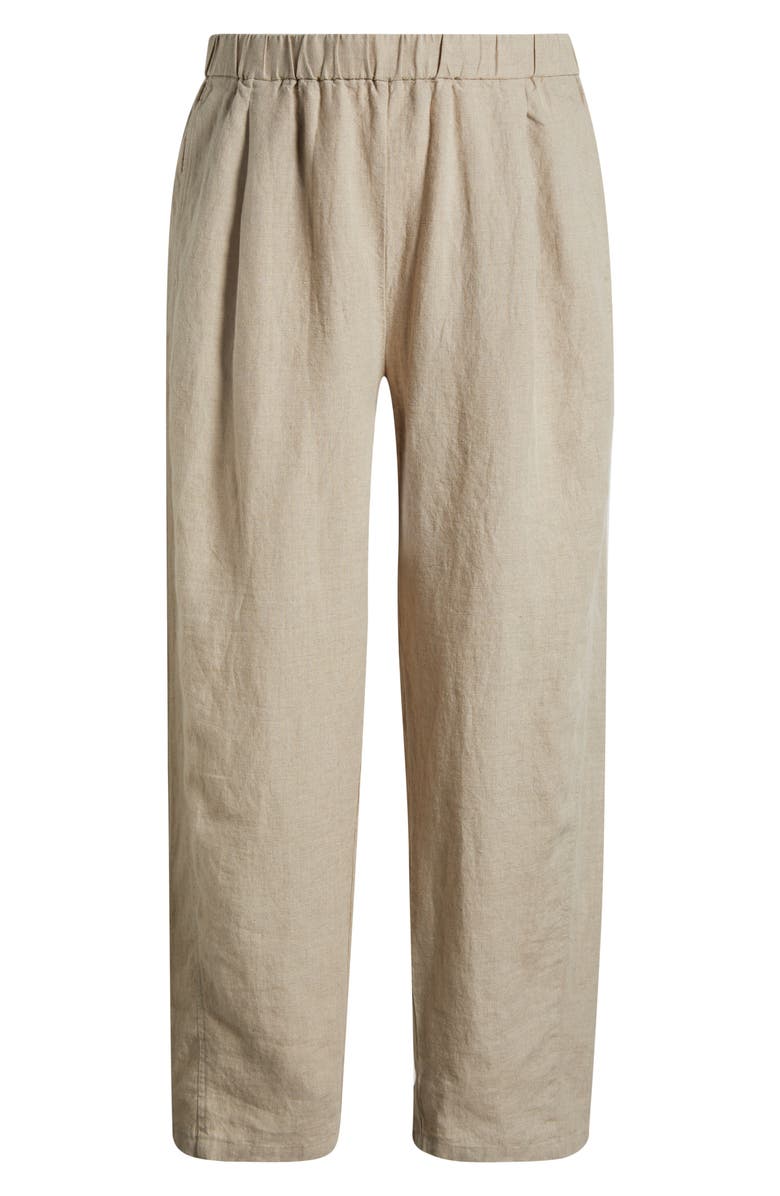 Eileen Fisher Organic Linen Ankle Lantern Pants, Alternate, color, Undyed Natural