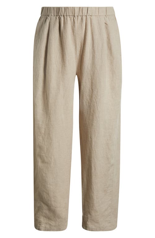 Eileen Fisher Organic Linen Ankle Lantern Pants In Undyed Natural