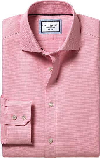 Non-Iron Clifton Weave Cutaway Slim Fit Shirt Single Cuff